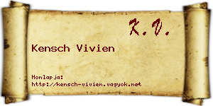 Kensch Vivien névjegykártya